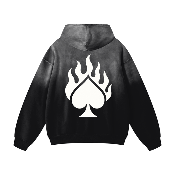 BLACK SUNFADED LONELY SPADE HOODIE