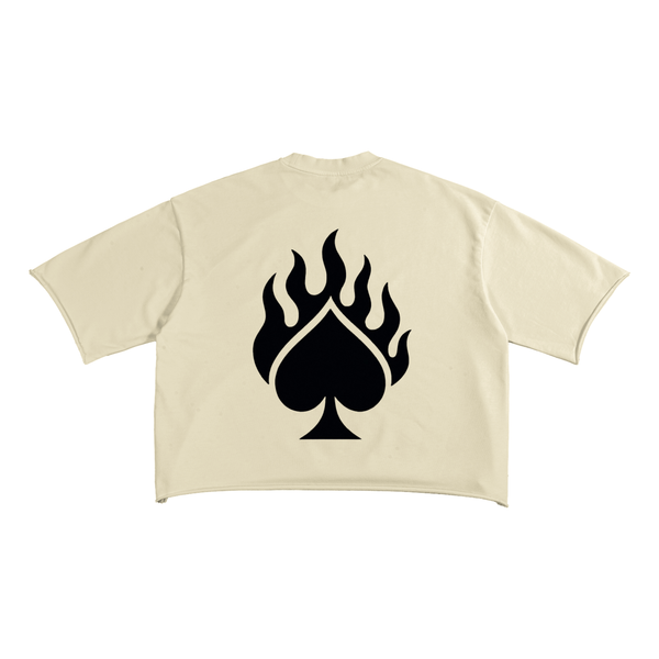 BEIGE FRENCH TERRY "DESIRE" TEE