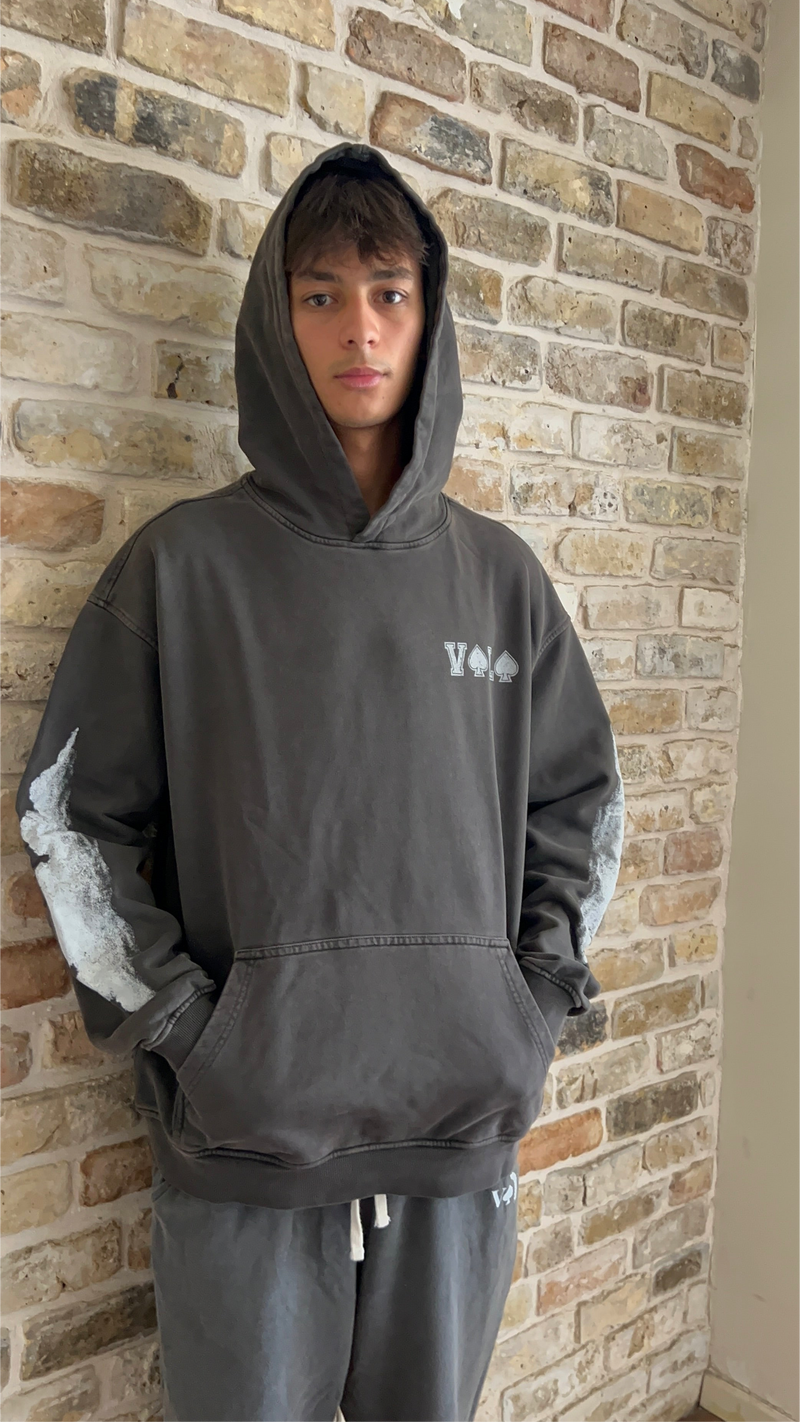 GRAY RETRO "ABOVE" VOLO HOODIE