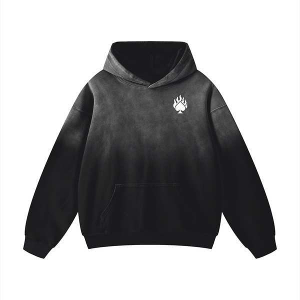 BLACK SUNFADED LONELY SPADE HOODIE