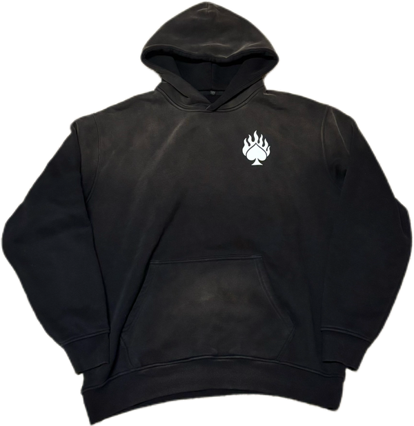 BLACK  LONELY SPADE SUNFADED HOODIE