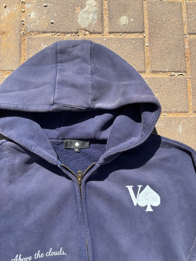 NAVY "ABOVE" ACID WASHED ZIP UP
