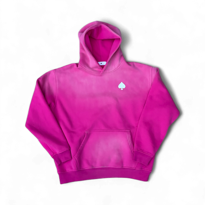 PINK LONELY SPADE SUNFADED HOODIE
