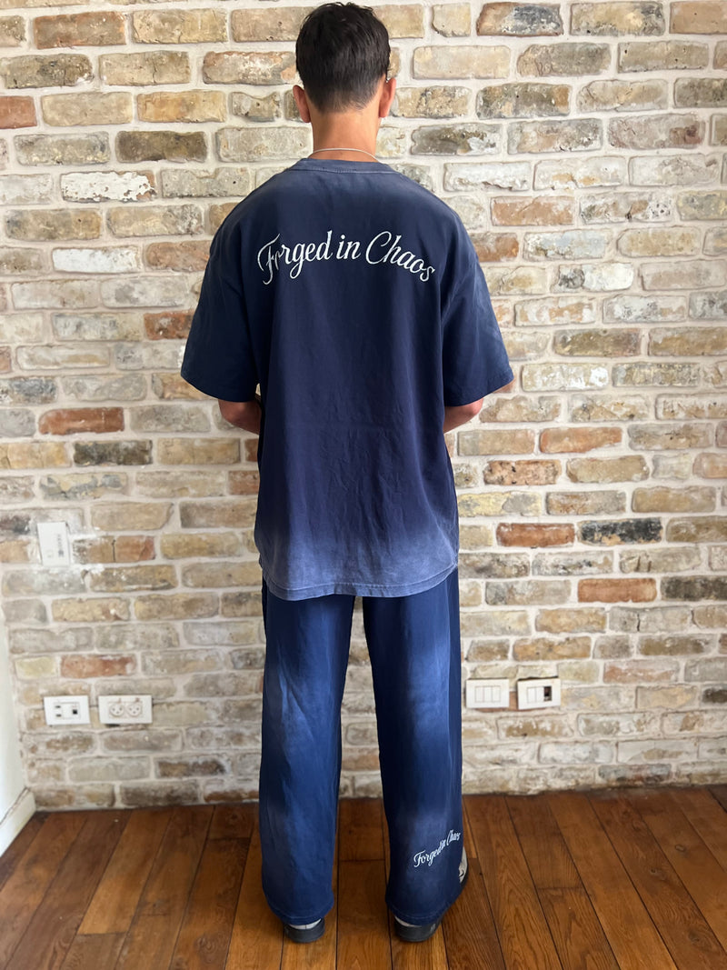 NAVY "CHAOS CREATES"  SUNFADED TEE