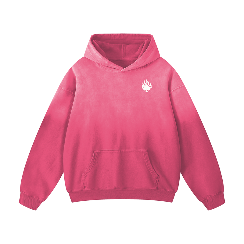 PINK SUNFADED LONELY SPADE HOODIE