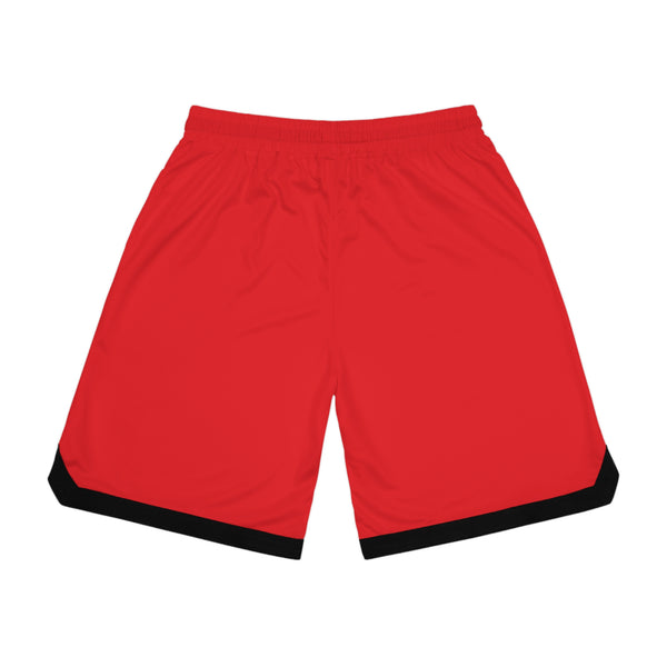 RED LONELY SPADE BASKETBALL SHORTS