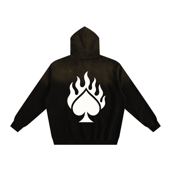 BLACK SUNFADED LONELY SPADE HOODIE