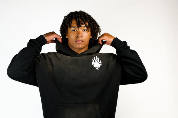 BLACK  LONELY SPADE SUNFADED HOODIE
