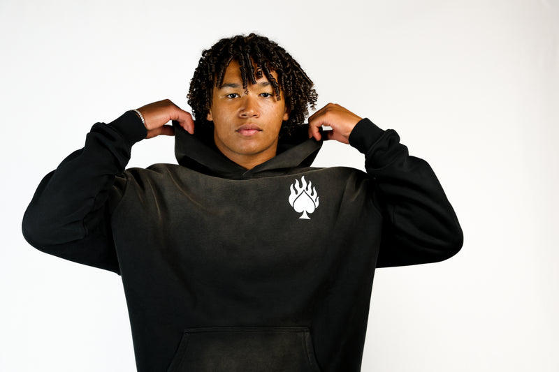 BLACK  LONELY SPADE SUNFADED HOODIE