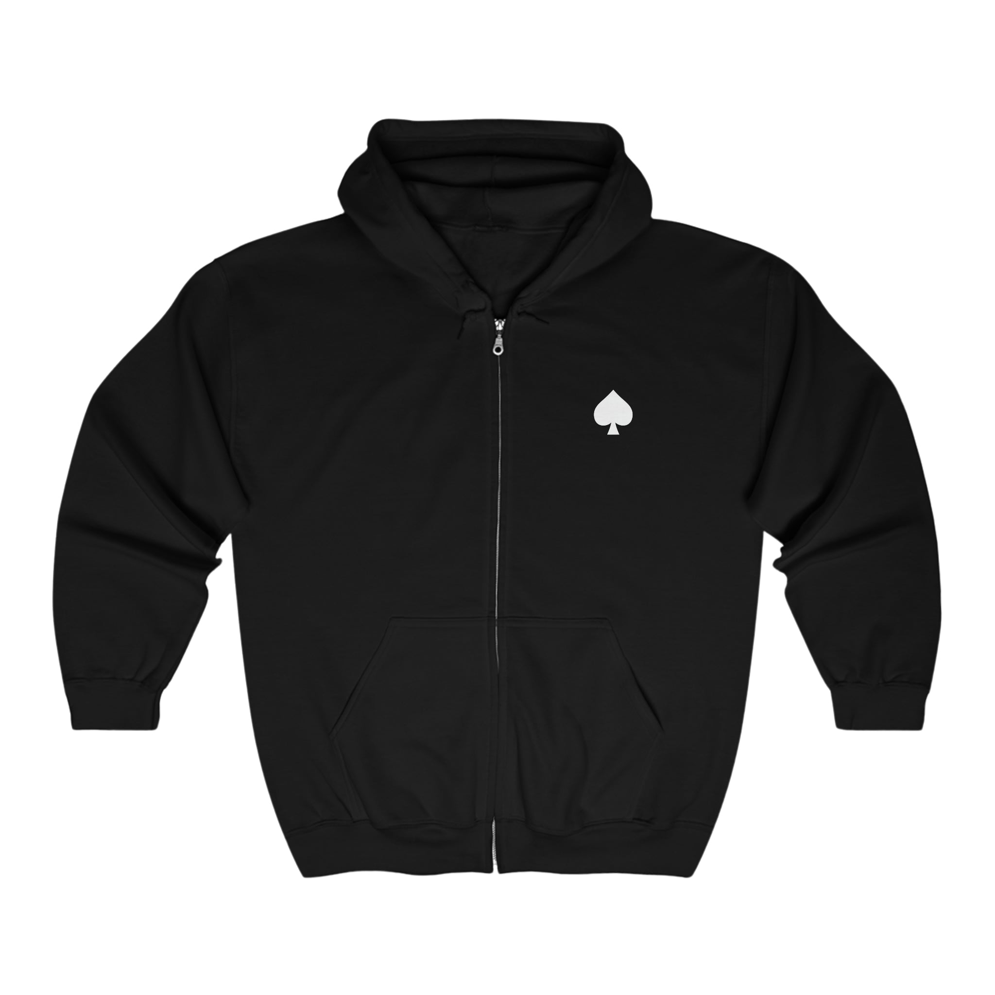 BLACK LONELY SPADE ZIP UP HOODIE – Volo