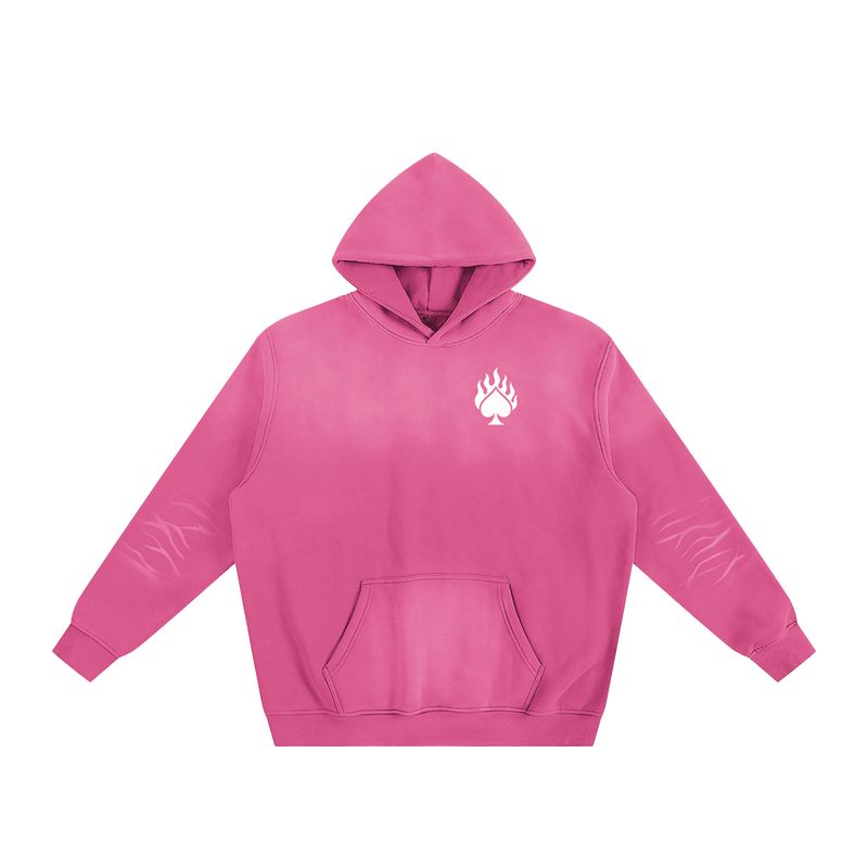 PINK LONELY SPADE SUNFADED HOODIE