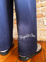 NAVY "CHAOS CREATES" BAGGY SUNFADED PANTS