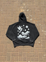 BLACK "ABOVE" ACID WASHED ZIP UP