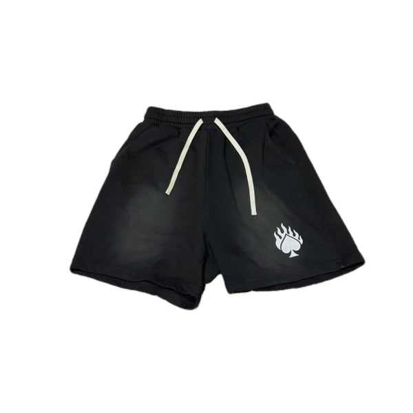 BLACK LONELY SPADE SUNFADED SHORTS