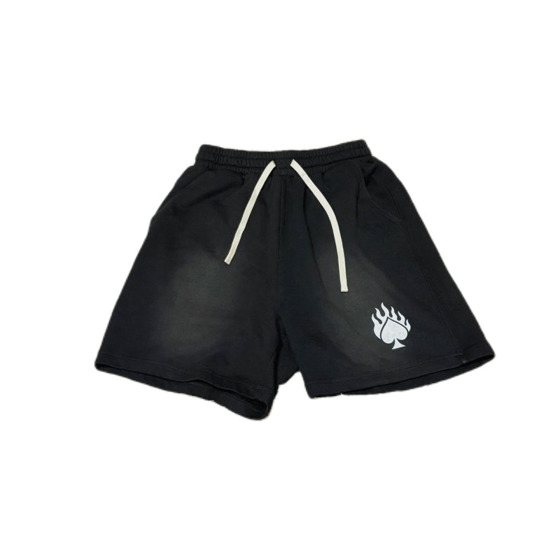 BLACK LONELY SPADE SUNFADED SHORTS