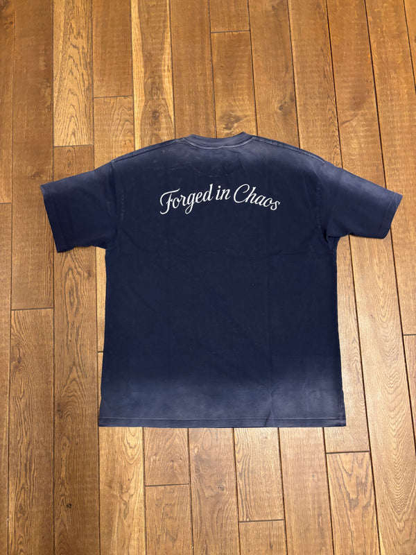 NAVY "CHAOS CREATES"  SUNFADED TEE