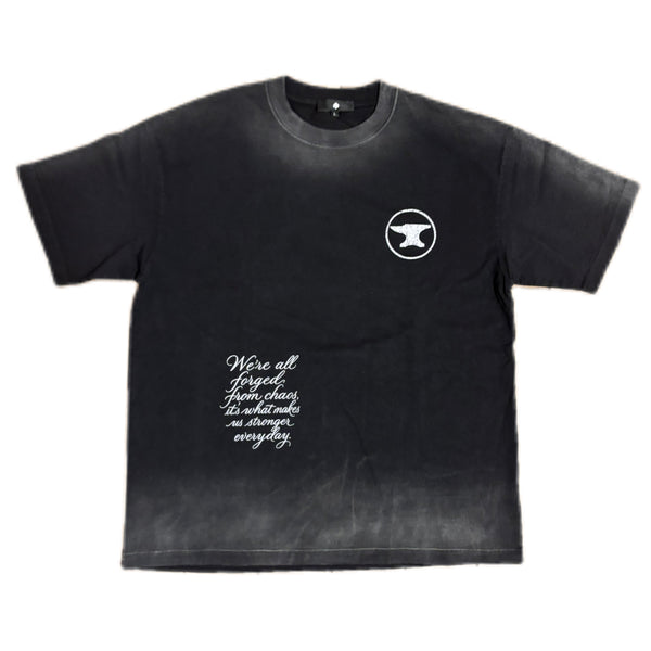 BLACK "CHAOS CREATES"  SUNFADED TEE