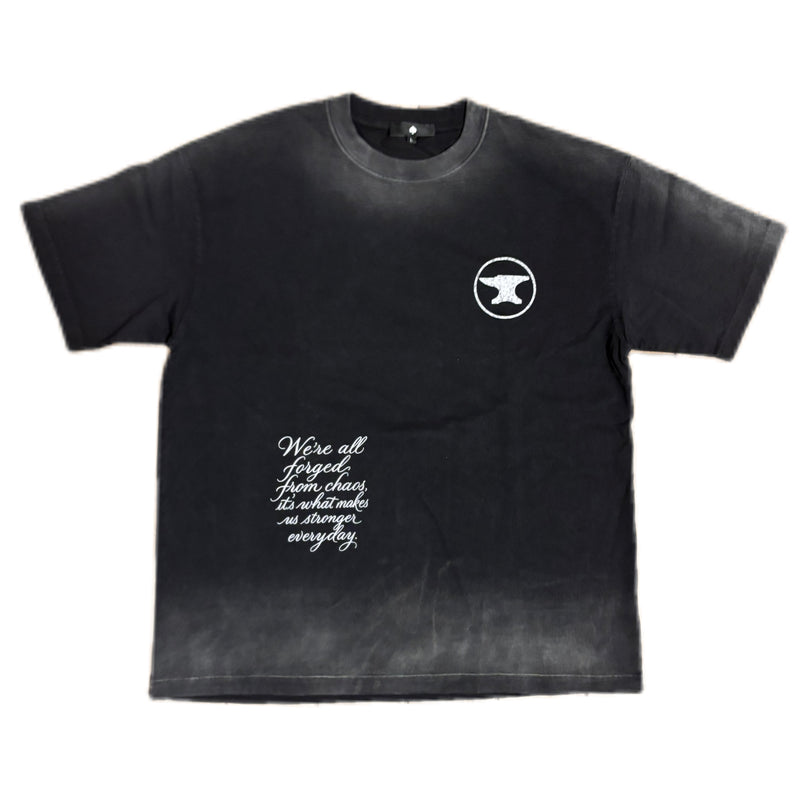 BLACK "CHAOS CREATES"  SUNFADED TEE