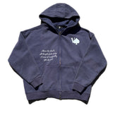 NAVY "ABOVE" ACID WASHED ZIP UP