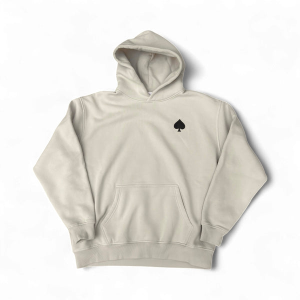 BEIGE LONELY SPADE SUNFADED HOODIE