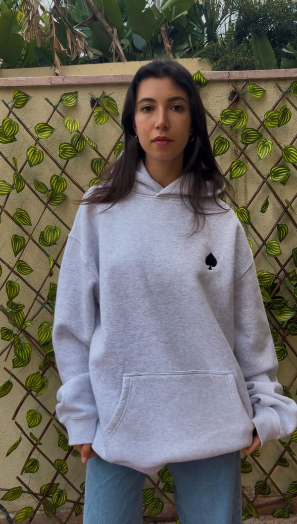 WHITE LONELY SPADE HOODIE