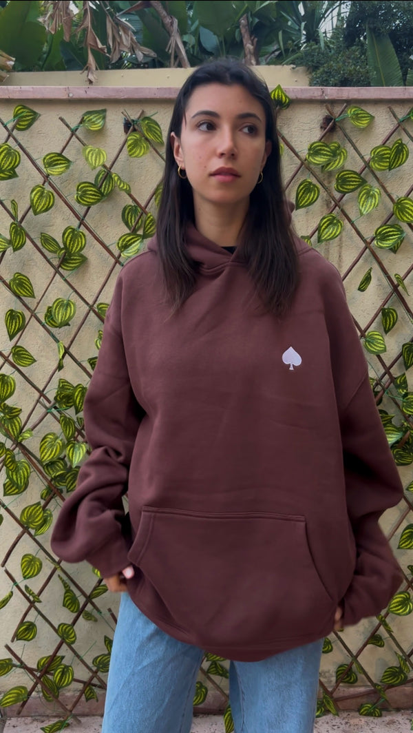 BROWN LONELY SPADE HOODIE