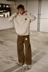 BEIGE LONELY SPADE SUNFADED HOODIE