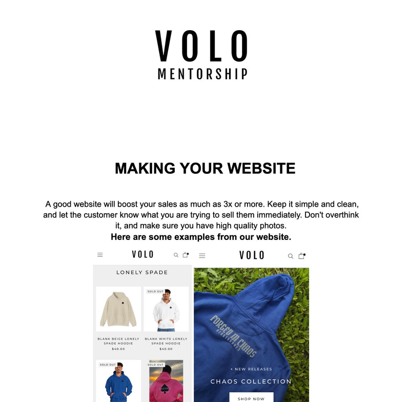 VOLO MENTORSHIP DOCUMENTS