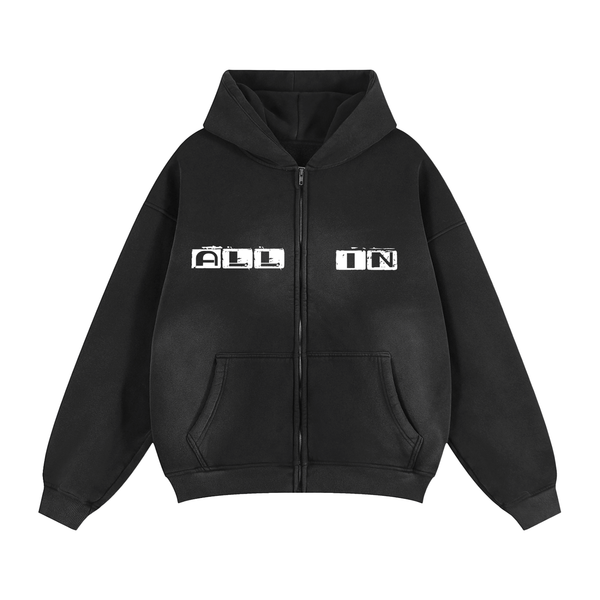 ALL IN SUN FADED ZIP UP HOODIE