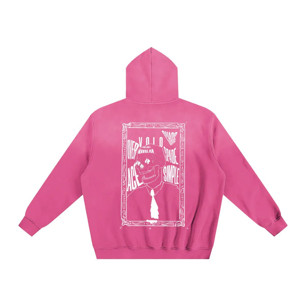 PINK LONELY SPADE SUNFADED HOODIE