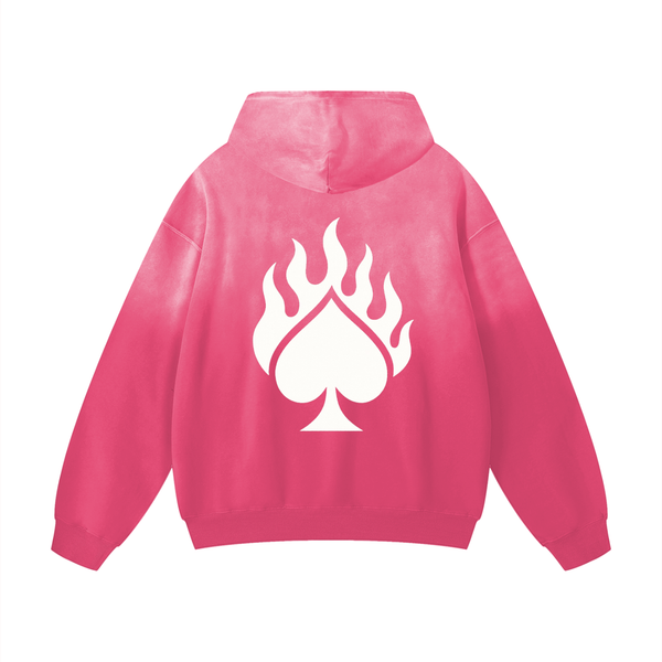PINK SUNFADED LONELY SPADE HOODIE
