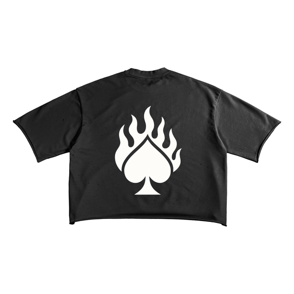 BLACK FRENCH TERRY "DESIRE" TEE